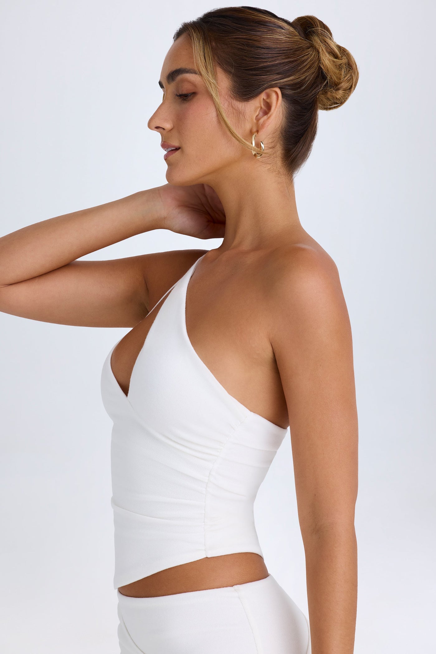 Asymmetric Cut-Out Top in White