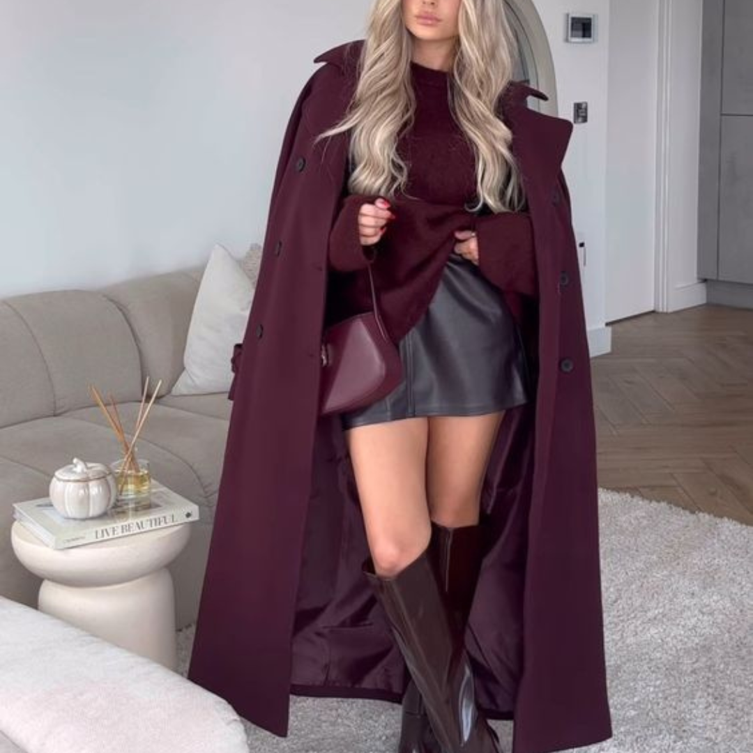 Elara Burgundy Coat