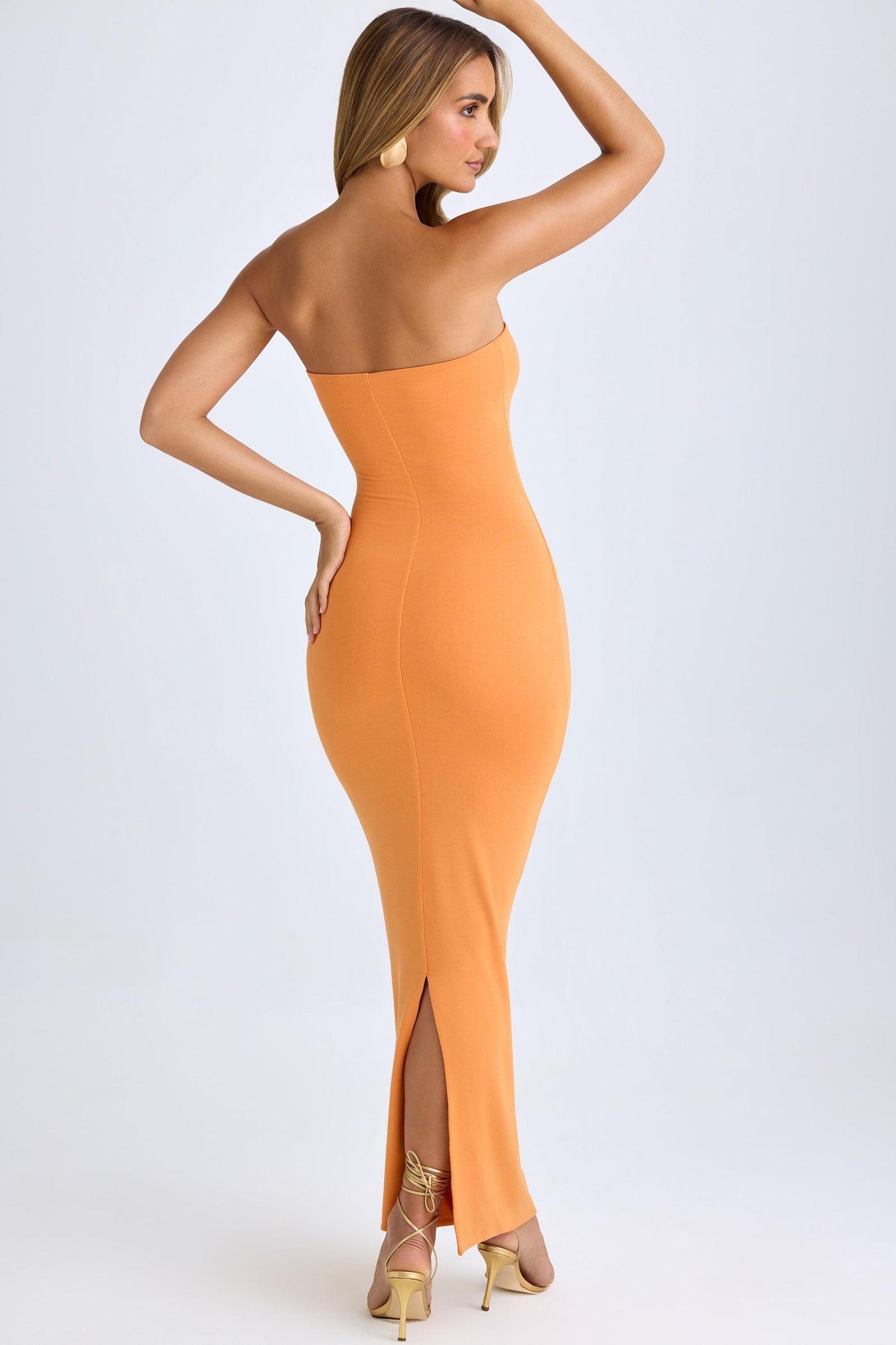 Modal Bandeau Maxi Dress in Sunset Orange