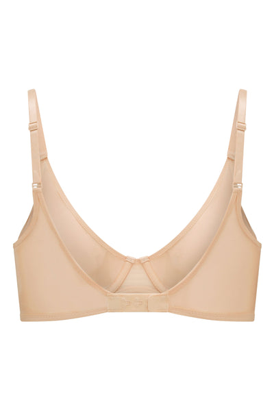 Soft Mesh Single Layer Underwired Bra in Beige