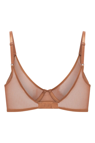 Soft Mesh Single Layer Underwired Bra in Honey