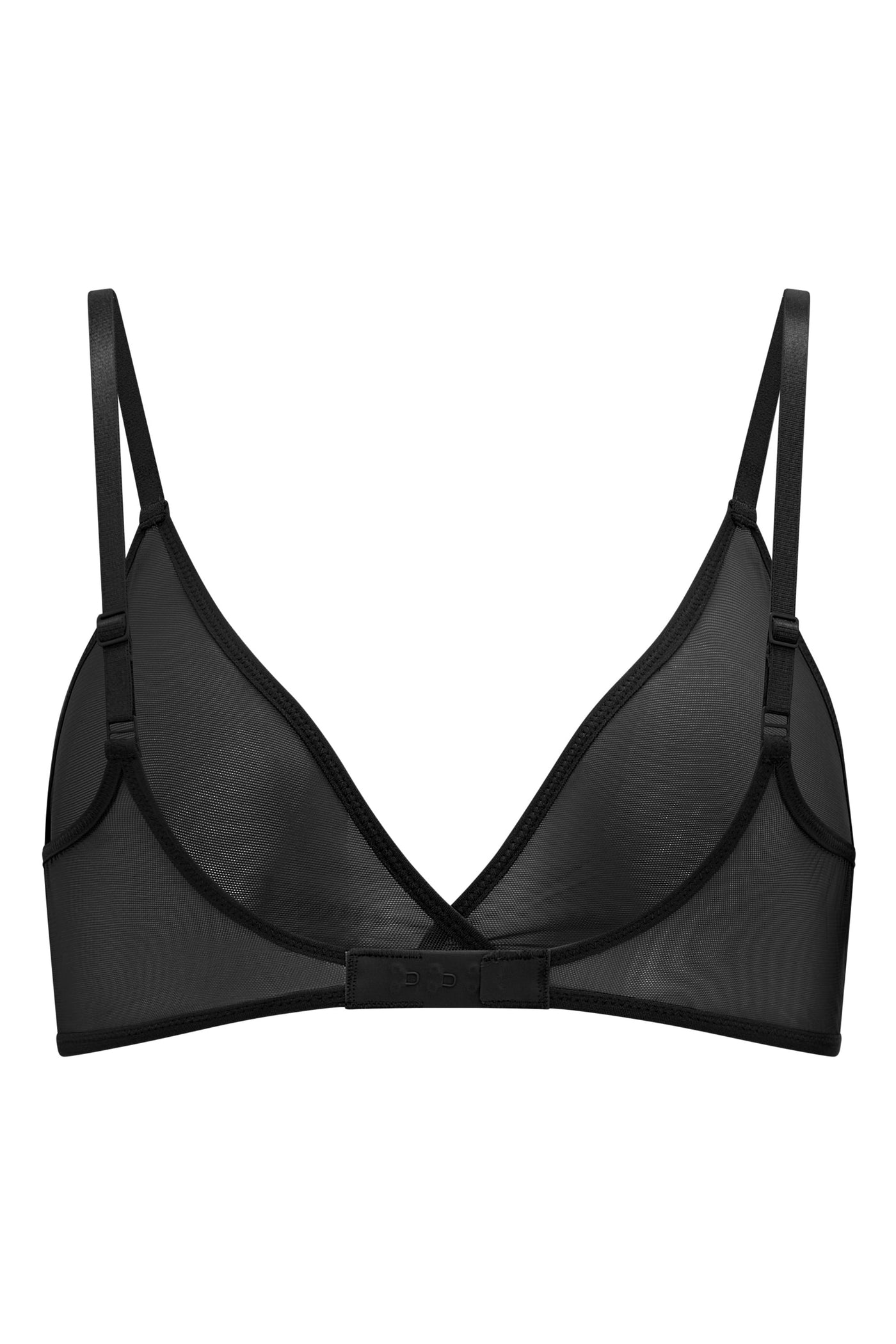 Soft Mesh Single Layer Triangle Bra in Black