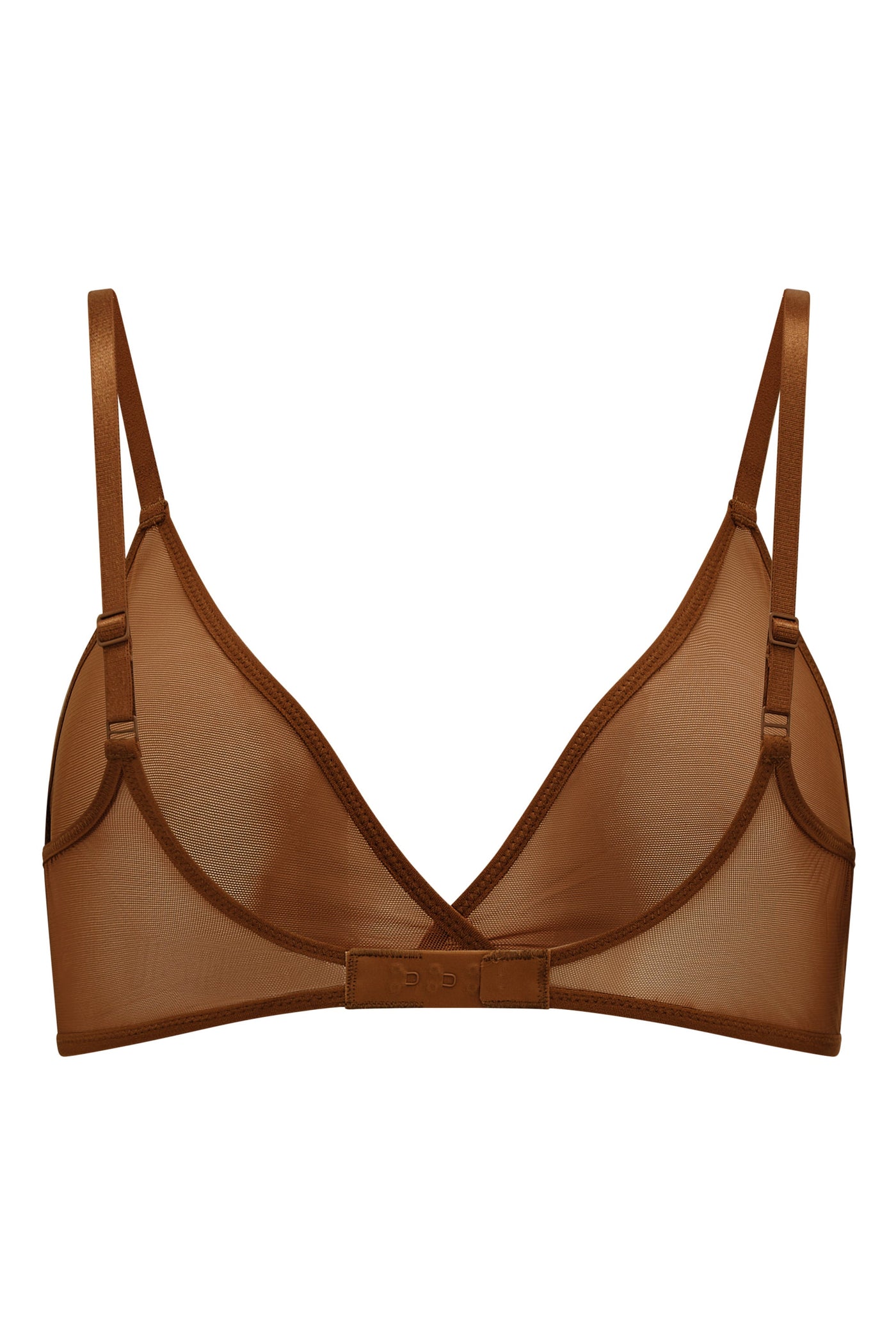 Soft Mesh Single Layer Triangle Bra in Chestnut