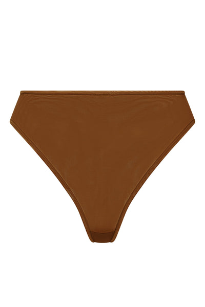 Soft Mesh Brief in Chestnut