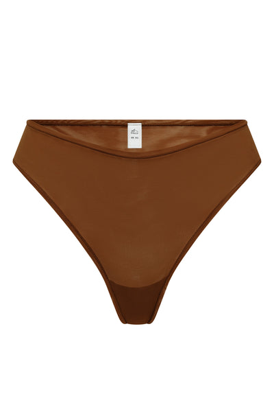 Soft Mesh Brief in Chestnut