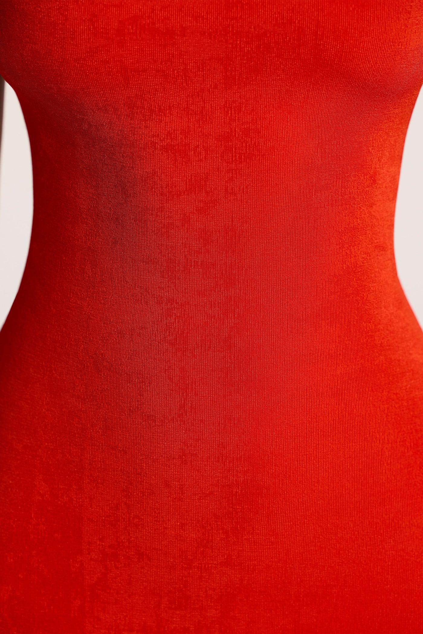 Textured Jersey Open Back Maxi Dress in Fiery Red