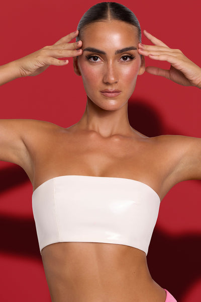 Vinyl Bandeau Bralette in White