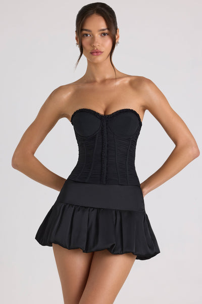 Corset Top and Bubble Skirt Co-ord in Black