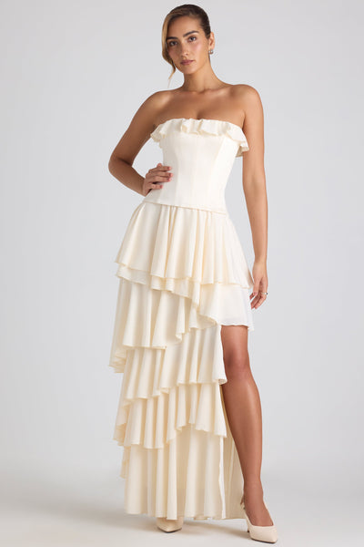 Tiered Corset Gown in Ivory