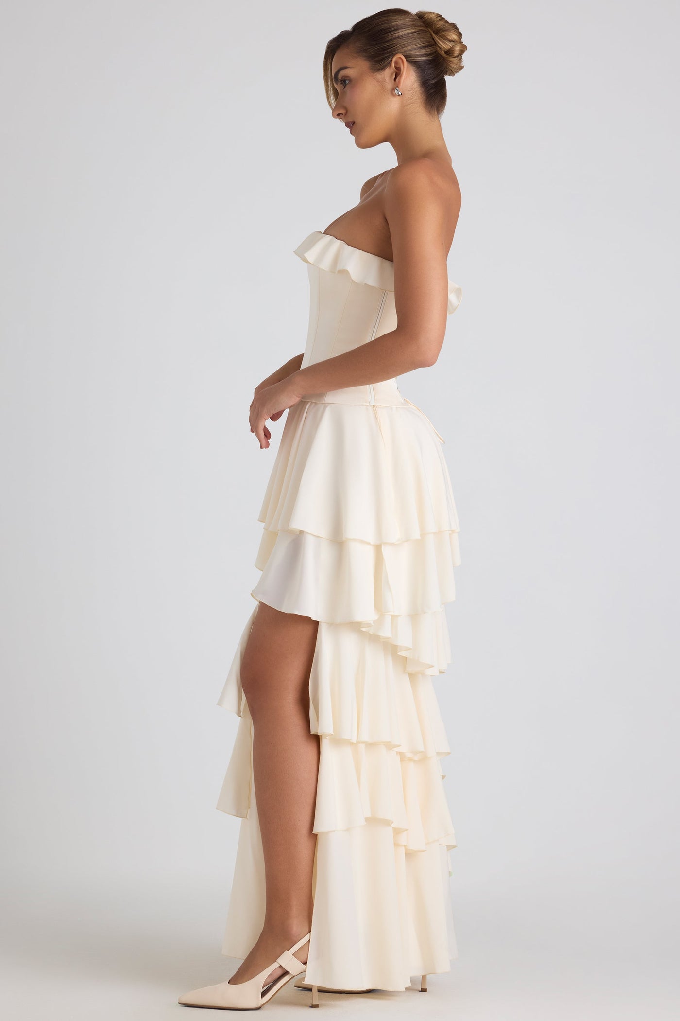 Tiered Corset Gown in Ivory