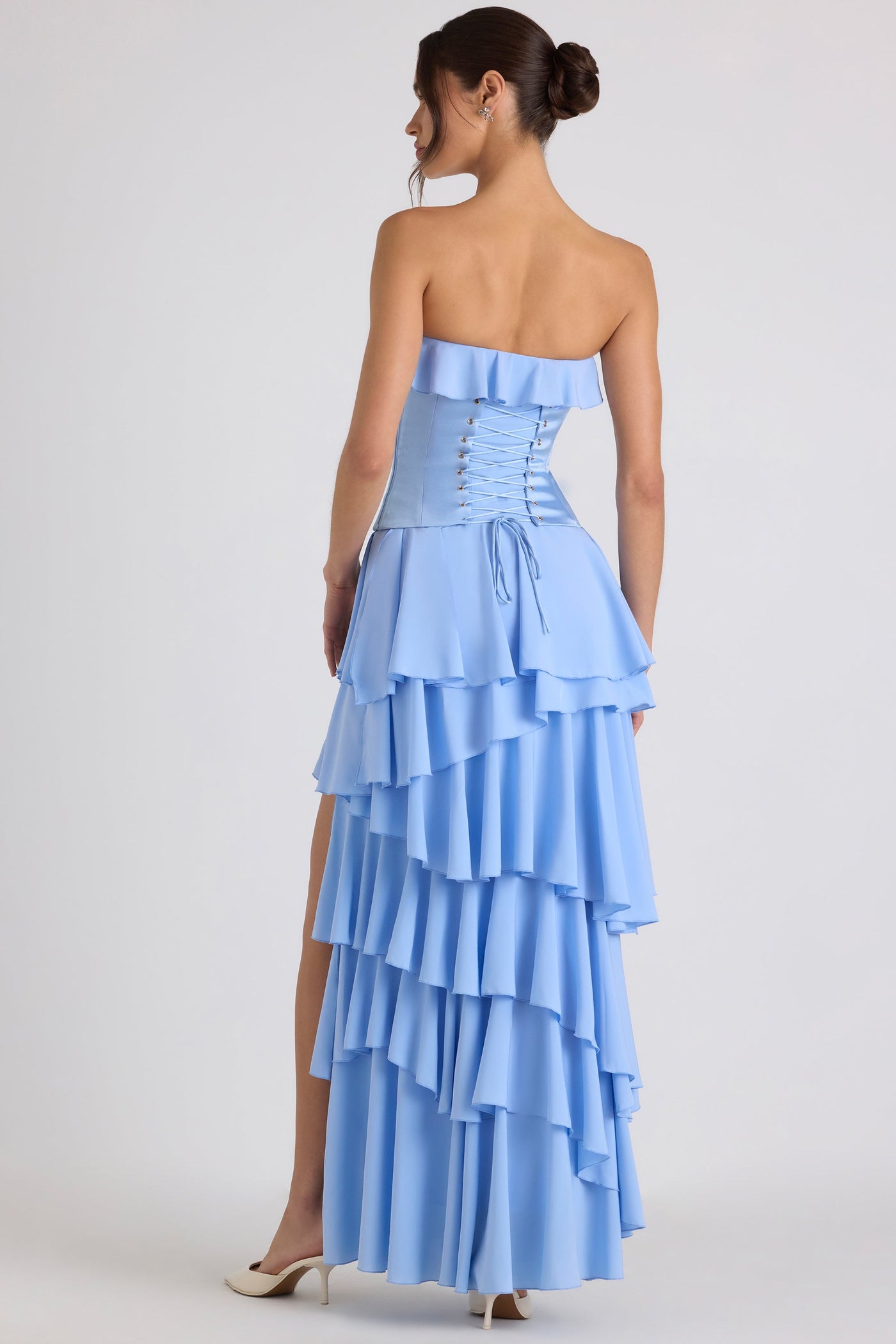 Tiered Corset Gown in Sky Blue