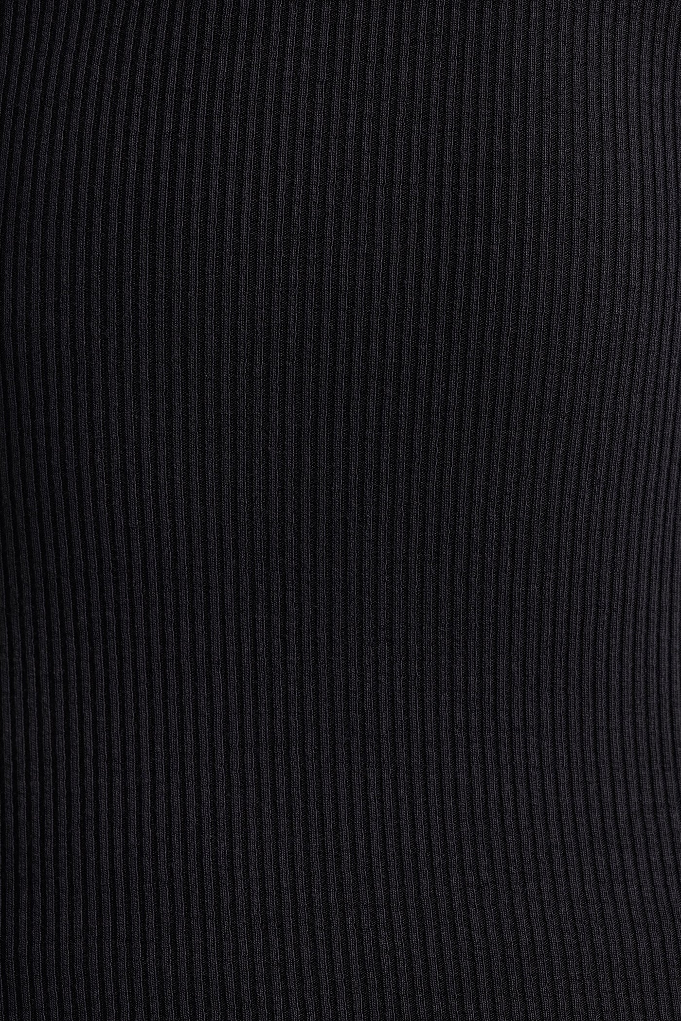 Ribbed Modal Crew Neck Top in Black