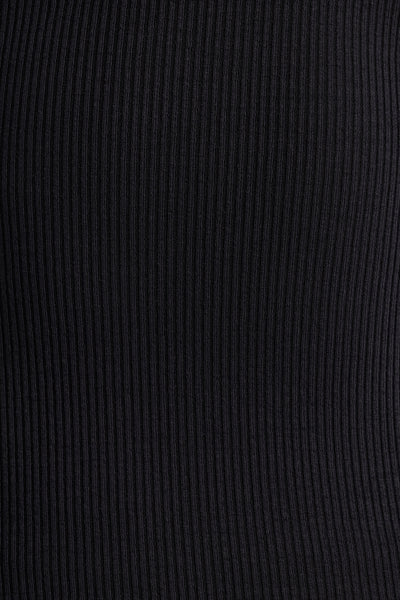 Ribbed Modal Crew Neck Top in Black