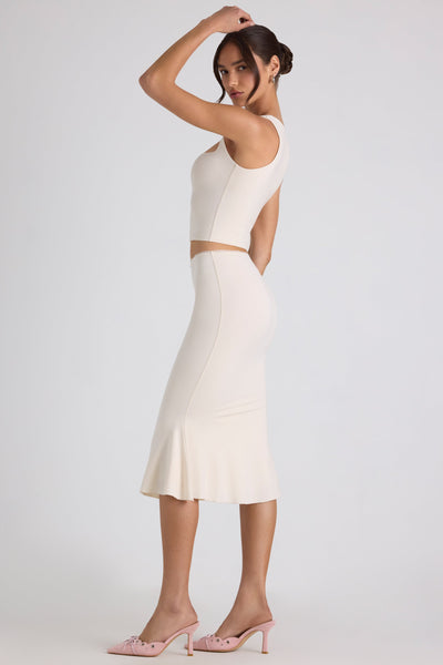 Modal Bow-Detail Crop Top in Ivory