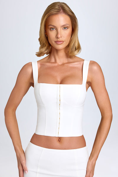 Hook-And-Eye Corset Top in White