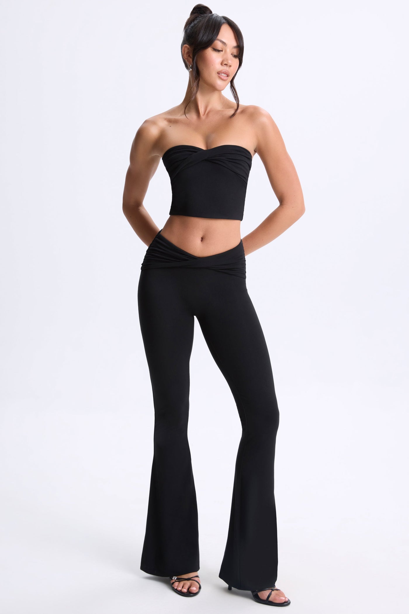 Twist-Front Bandeau Top in Black