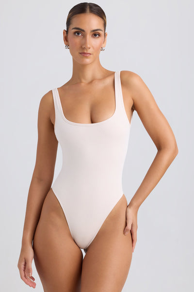 Cut-Out Bodysuit in Washed Cream