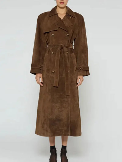 LunaVé Vegan Leather Long Coat