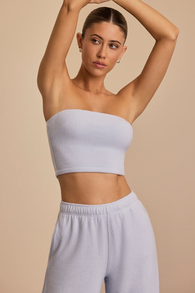 Brushed Jersey Bandeau Top in Soft Blue