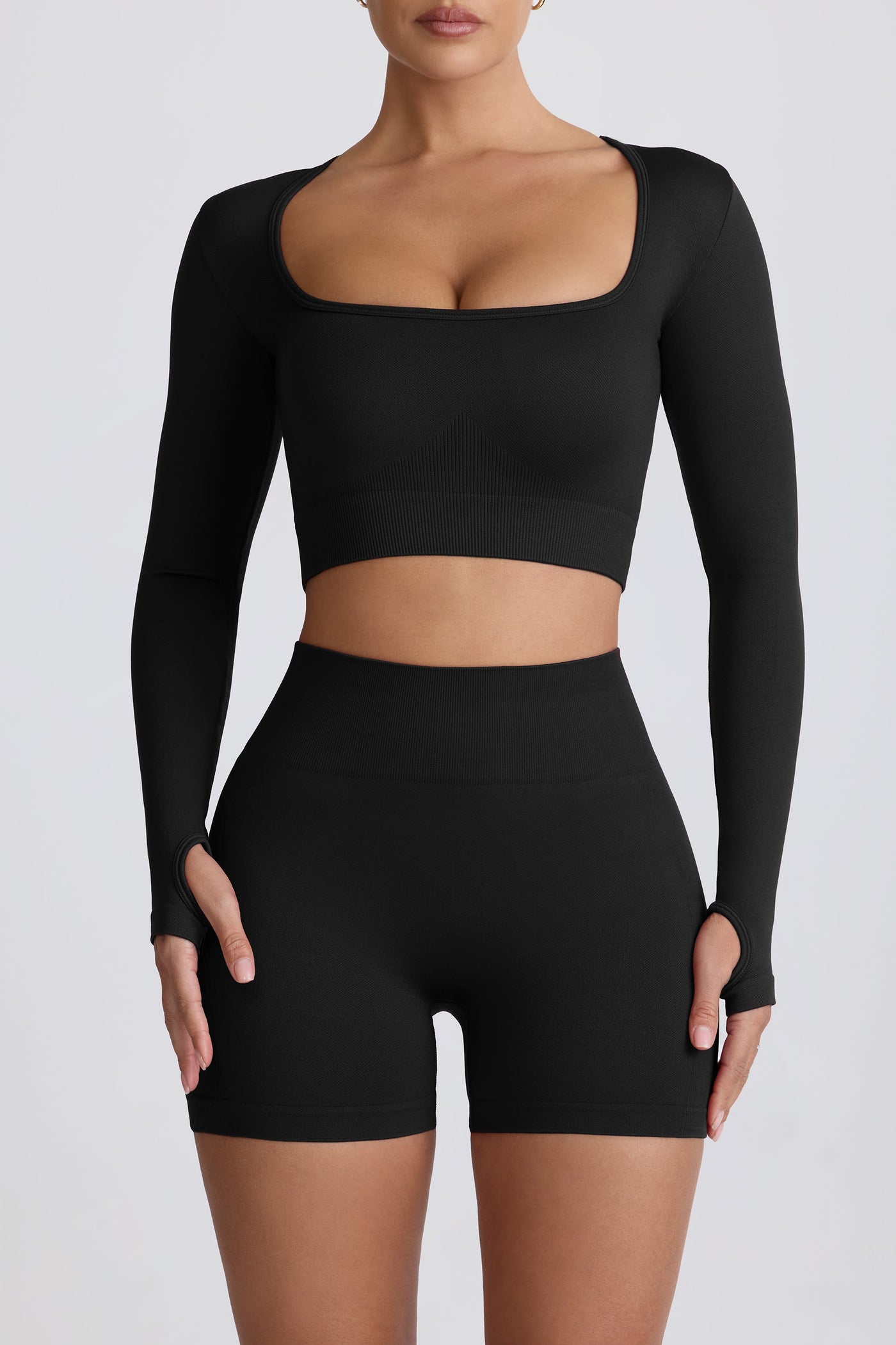 Super Sculpt Seamless High-Waist Mini Shorts in Black