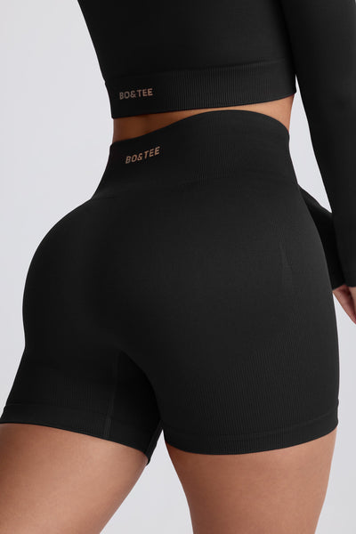 Super Sculpt Seamless High-Waist Mini Shorts in Black