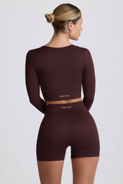 Super Sculpt Seamless High-Waist Mini Shorts in Chocolate