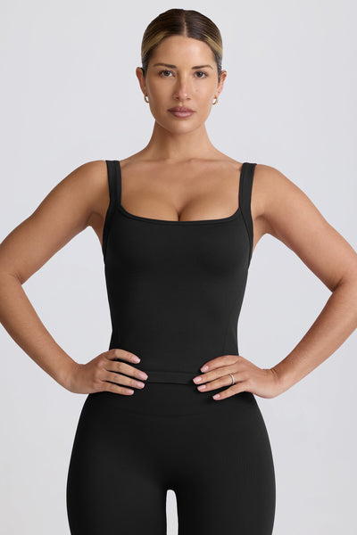 Super Sculpt Seamless Longline Tank Top in Black