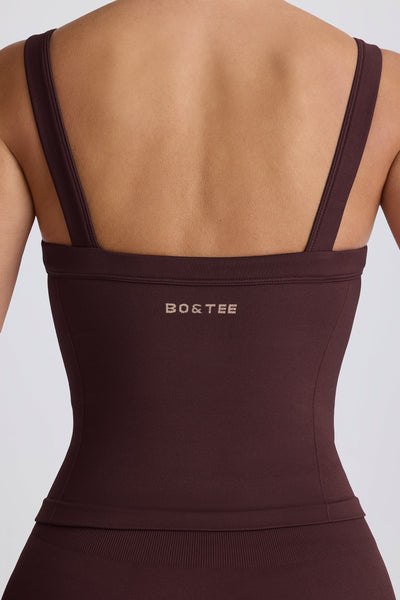 Super Sculpt Seamless Longline Tank Top in Chocolate