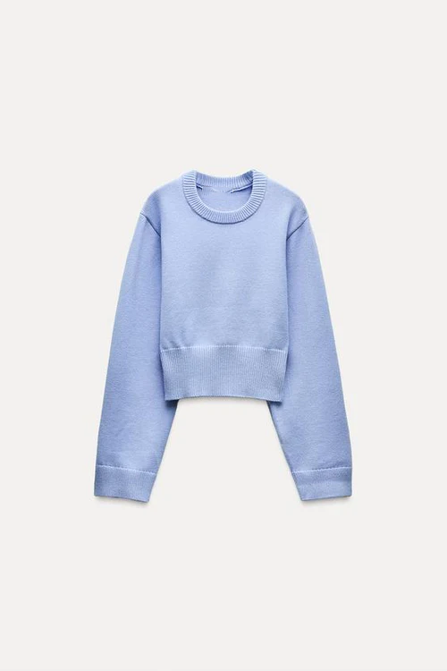 Aria Cropped Knit Sweater